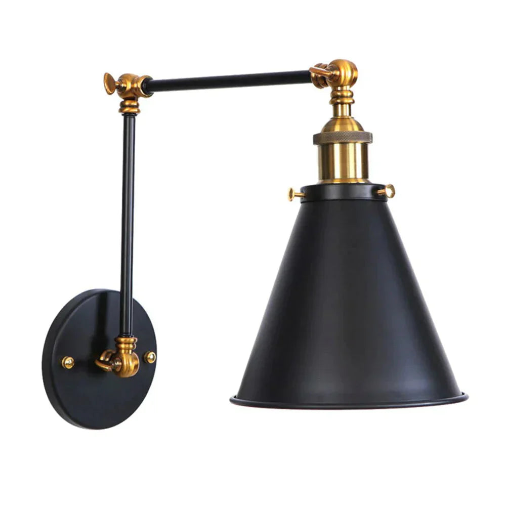 Antique black & copper adjustable wall lamp sconce bedroom light