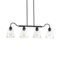 Antique black 4-light clear glass chandelier dining room pendant