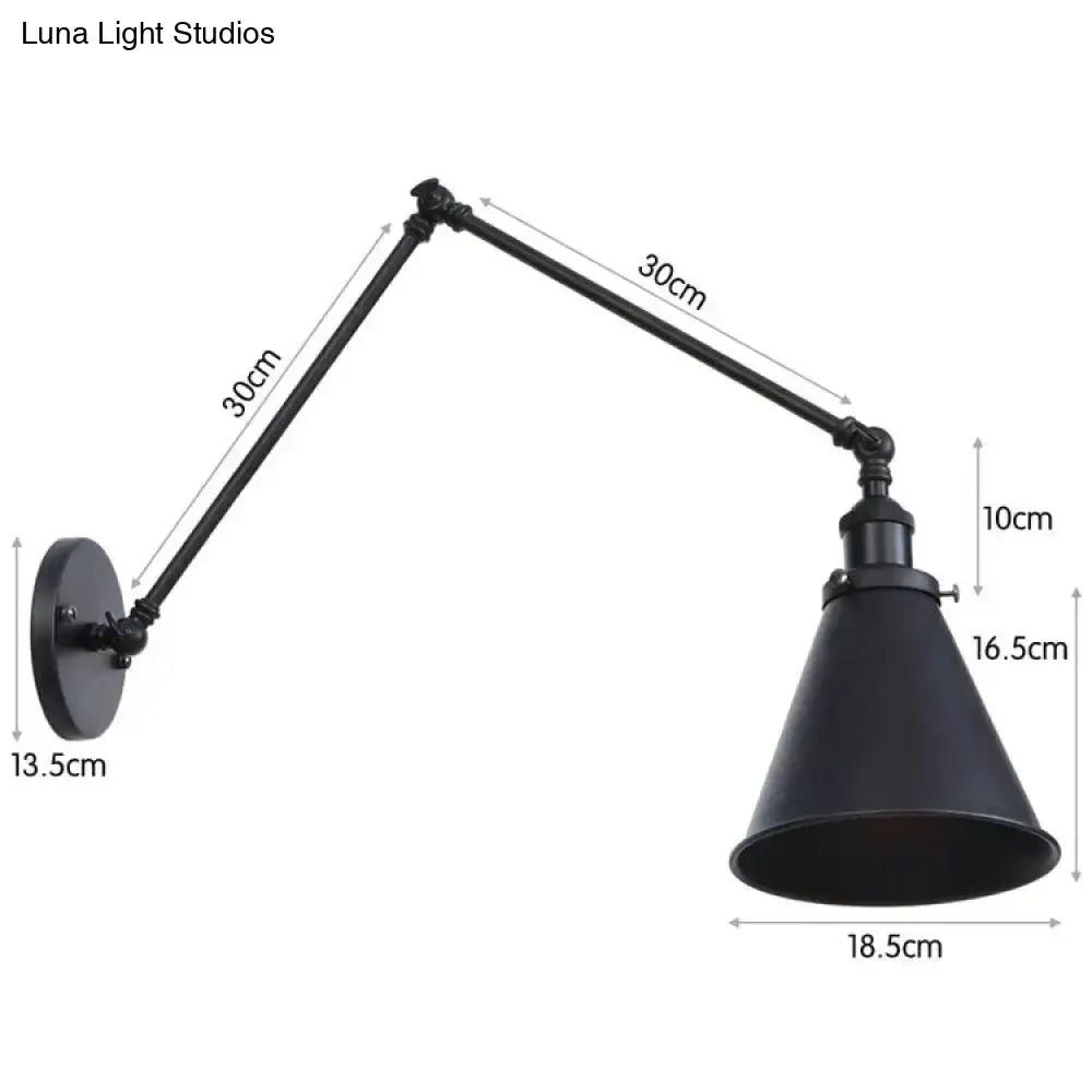 Antique black & copper adjustable wall lamp sconce bedroom light