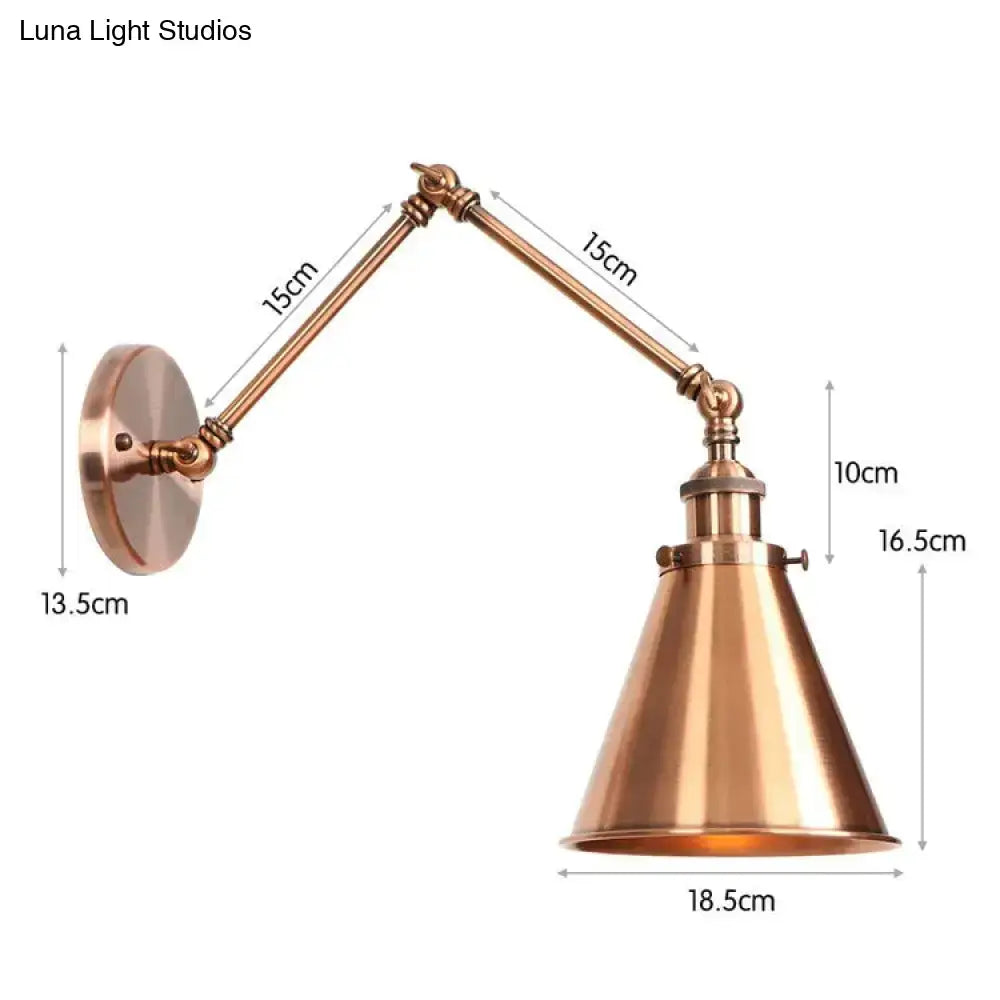 Antique black & copper adjustable wall lamp sconce bedroom light