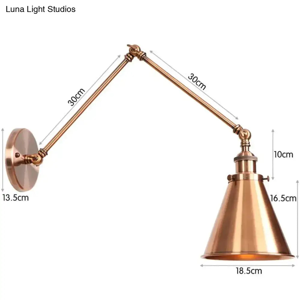 Antique black & copper adjustable wall lamp sconce bedroom light