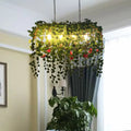 DecorBites™ Antique Black Metal Island Chandelier with 4 Birdcage-Style Heads: Perfect for Restaurants and Plant Ceiling