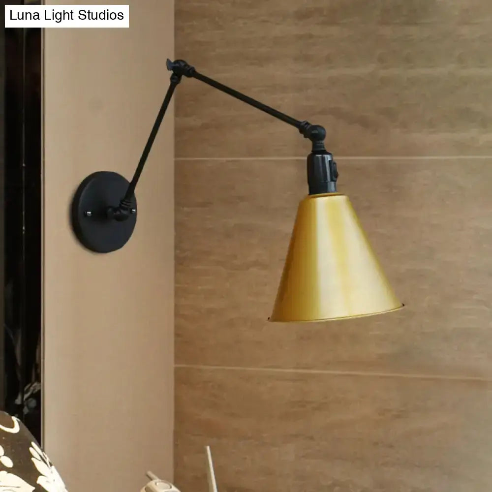 Antique black & white wrought iron wall sconce bedroom reading light