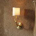 DecorBites™ Modern 1/2 Lights Wall Sconce with Fabric Shade - Black/Gold Cylinder Wall Mount Fixture featuring Metal Antler