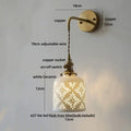 Antique brass ceramic led wall light bedroom sconce with cutouts