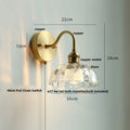 Antique brass crystal led wall sconce bedroom pull chain light