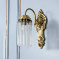 Antique brass crystal rod wall sconce – corridor ornate light