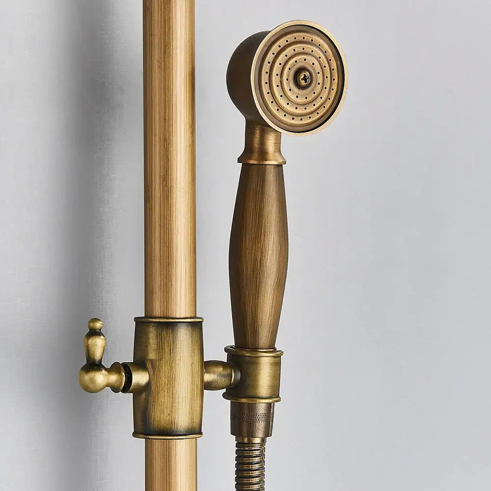 DecorBites™ Brass Handheld Rainfall Shower Wall-mounted Hot Cold Water Mixer System