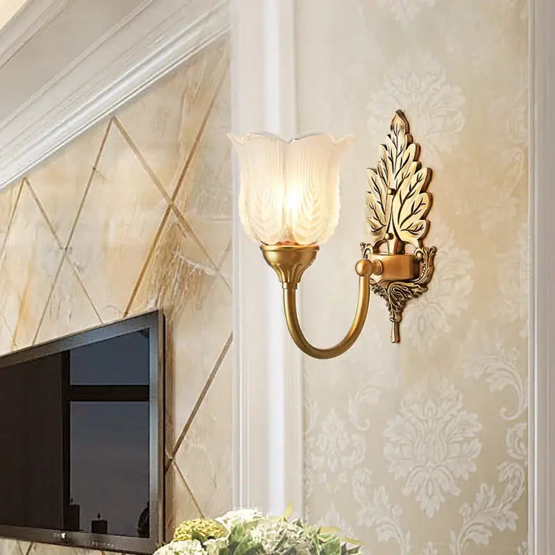 DecorBites™ Brass Wall Lamp | Retro LED for Living Room Bedroom Study Hotel Hallway