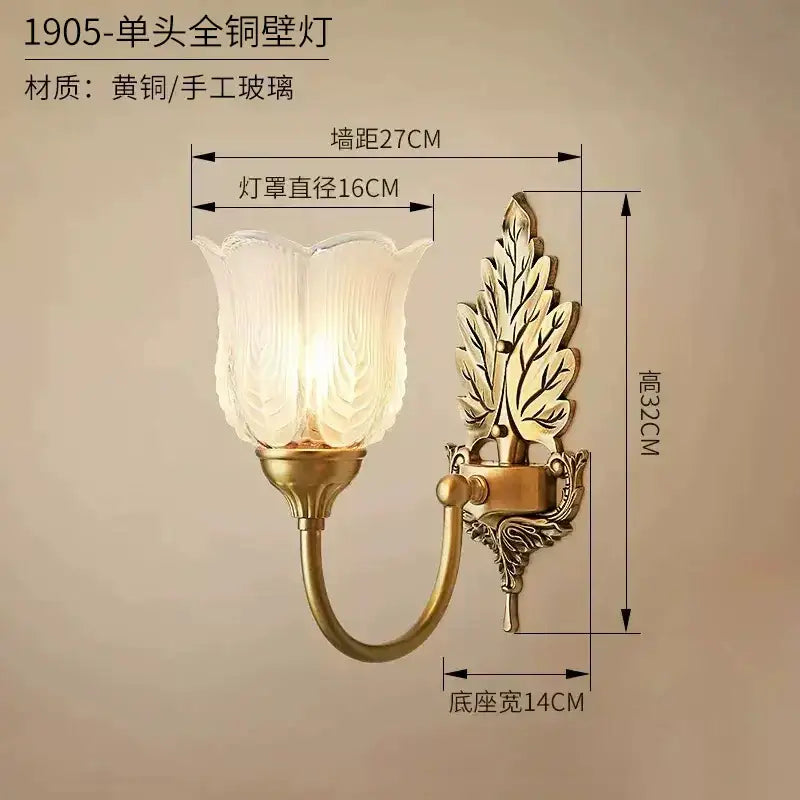 DecorBites™ Brass Wall Lamp | Retro LED for Living Room Bedroom Study Hotel Hallway