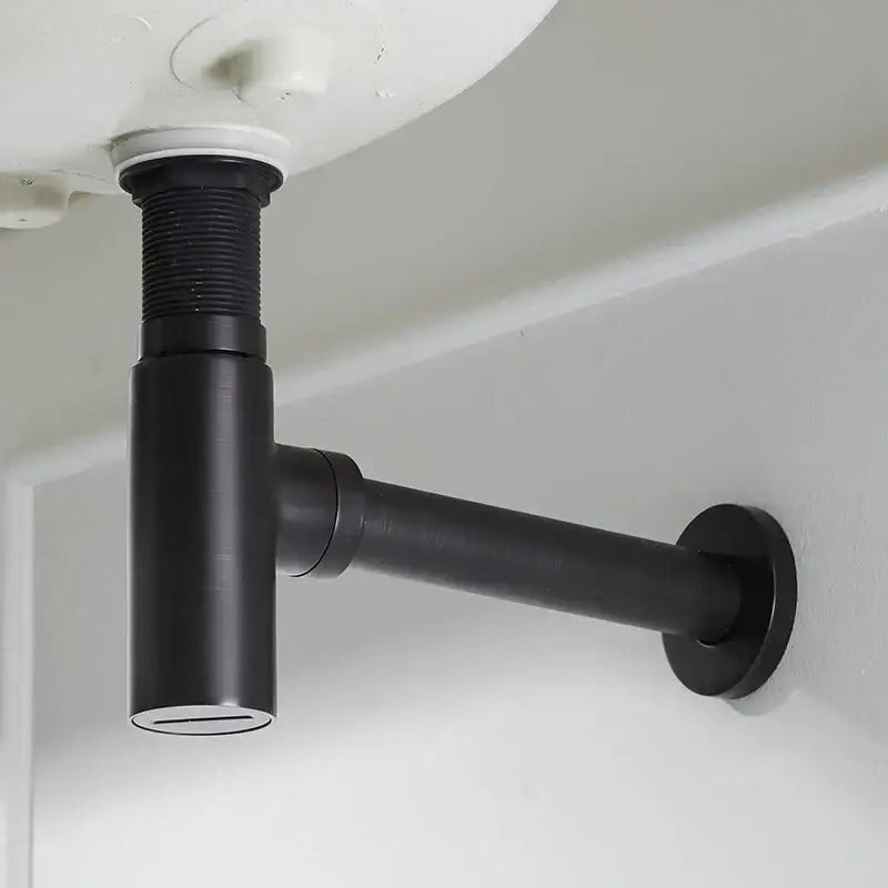 DecorBites™ Brass Round Bottle Trap Oil Rubbed Bronze Black Siphon for Bathroom Vanity