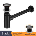 DecorBites™ Brass Round Bottle Trap Oil Rubbed Bronze Black Siphon for Bathroom Vanity