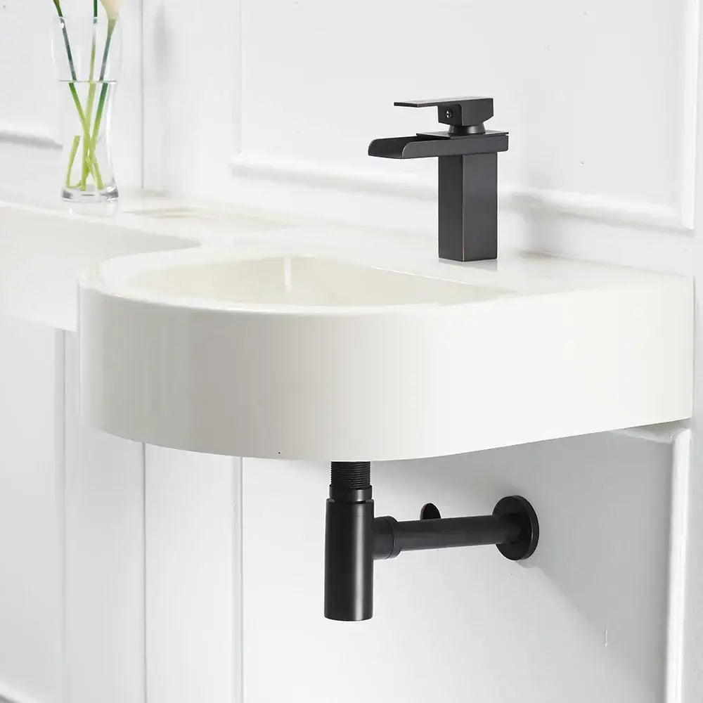 DecorBites™ Brass Round Bottle Trap Oil Rubbed Bronze Black Siphon for Bathroom Vanity