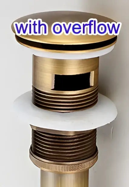 DecorBites™ Brass Pop Up Sink Drain - Antique Brass Gold Black Bathroom Basin Waste