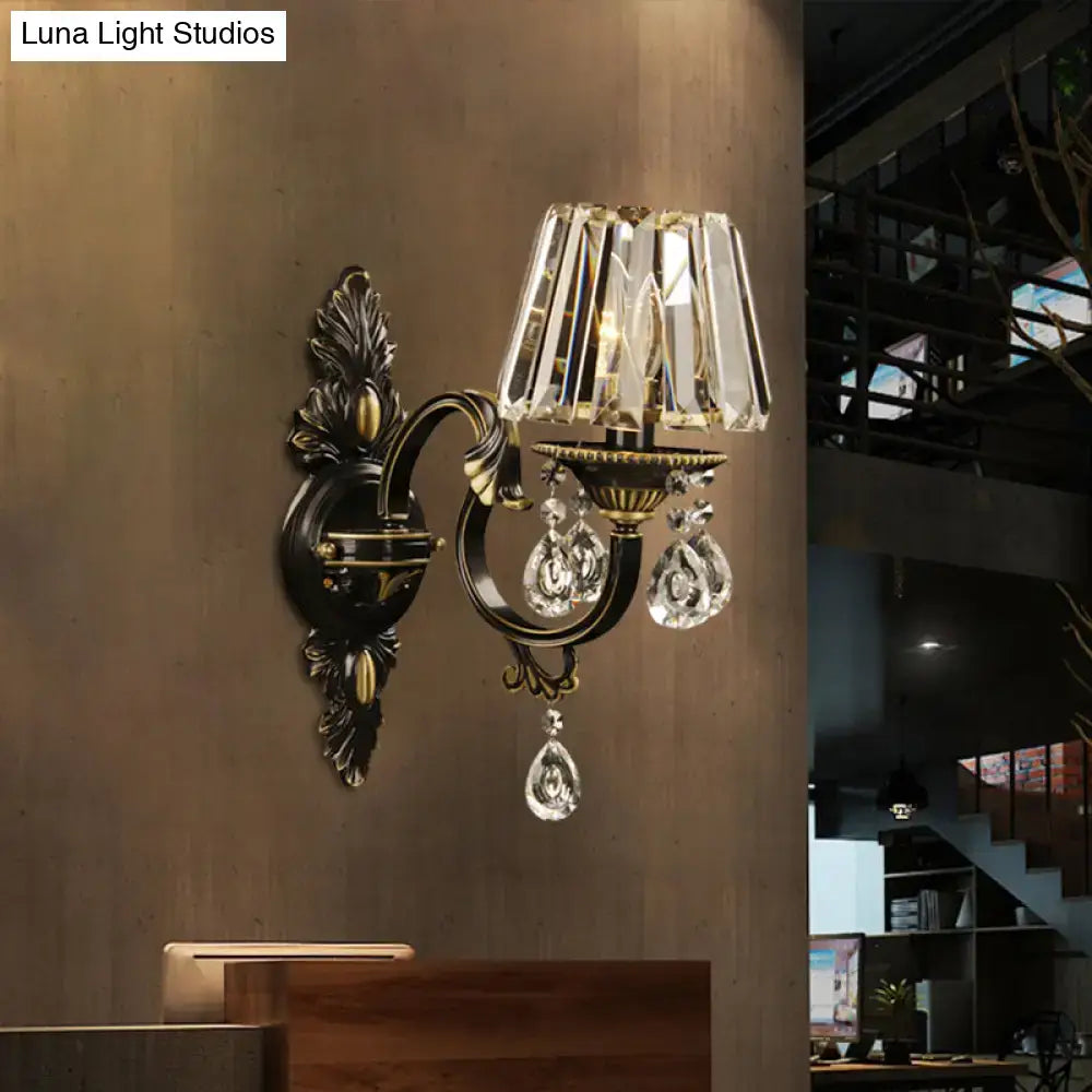 Antique bronze & crystal wall sconce – living room e14 light bulb