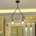 Antique bronze flared frosted glass pendant light dining room
