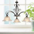 DecorBites™ Black Frosted Glass Island Pendant Ceiling Light with Flared Design - 3 Bulbs for Living Rooms