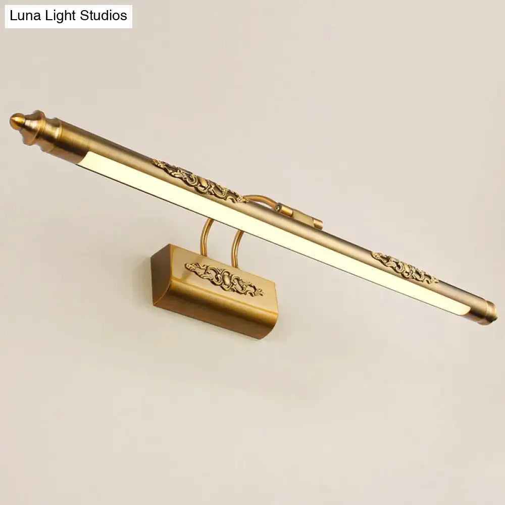 Antique bronze ornate led mirror lamp for bathroom wall decor