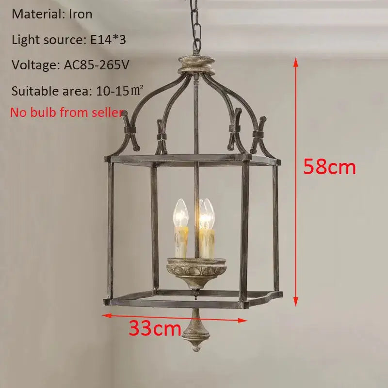 Antique dark bronze creative american iron chandelier light kitchen