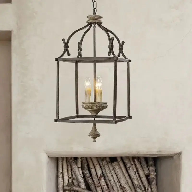 Antique dark bronze creative american iron chandelier light kitchen