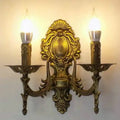 Antique gold retro european wall light bedroom ornate sconce