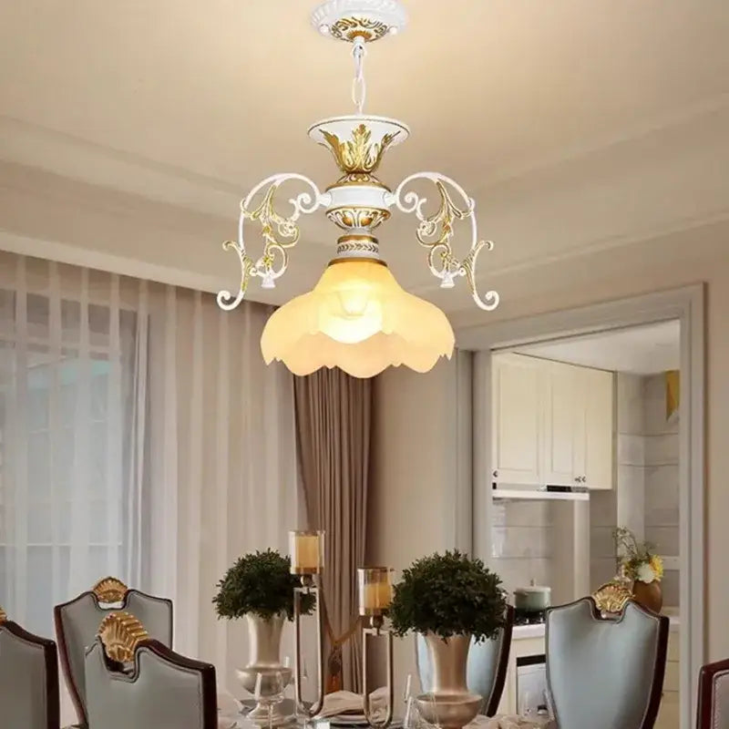 DecorBites™ Industrial Loft Chandelier with Glass Lampshade Lighting Fixture