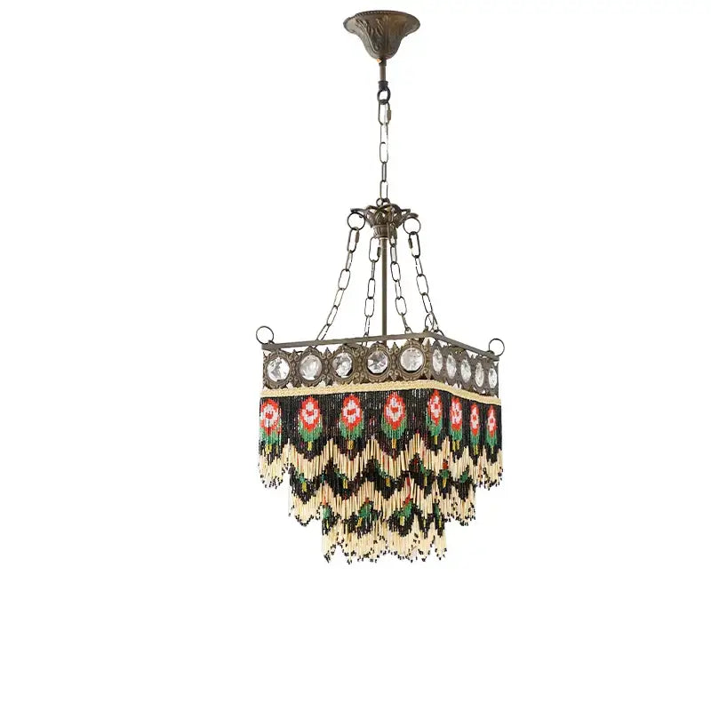 DecorBites™ Black Rose Tassel Pendant Lights, Classic Retro Lustres for Living Room