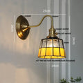 Antique teal glass and brass wall light fixture bedroom sconce