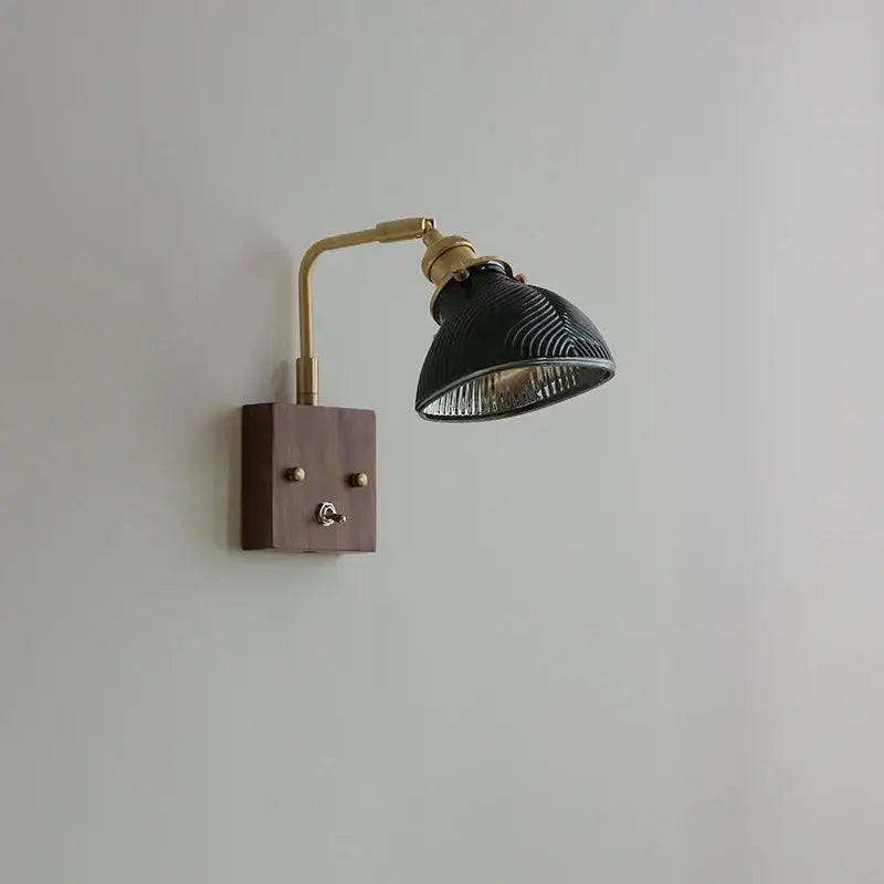 DecorBites™ Clear Glass LED Wall Light Walnut Copper Stair Fixture