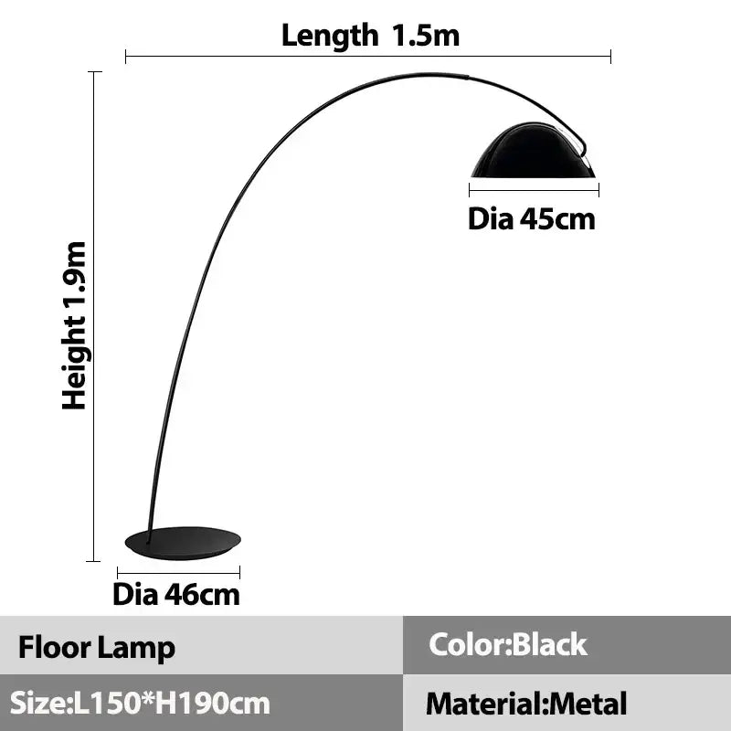 DecorBites™ Aluminum Shade Black LED Floor Lamp for Living Room & Bedroom