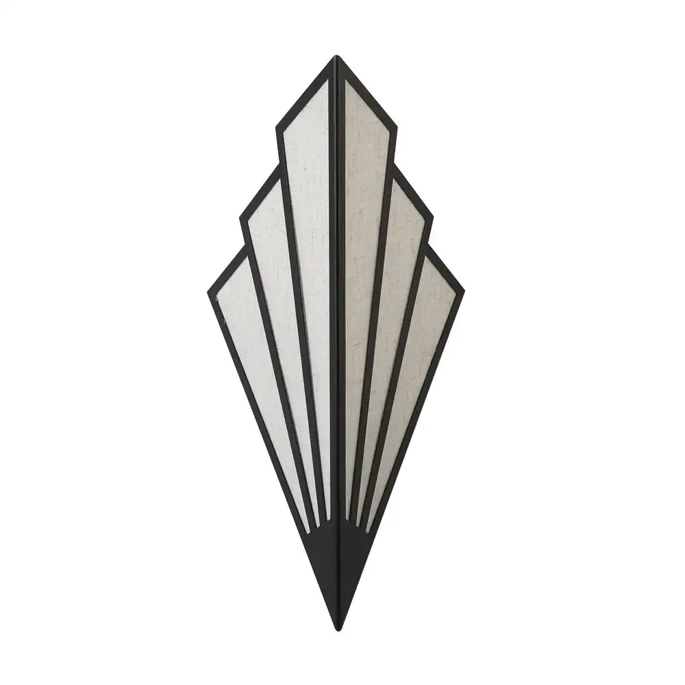 Art deco black and cream led wall lamp bedroom fan sconce