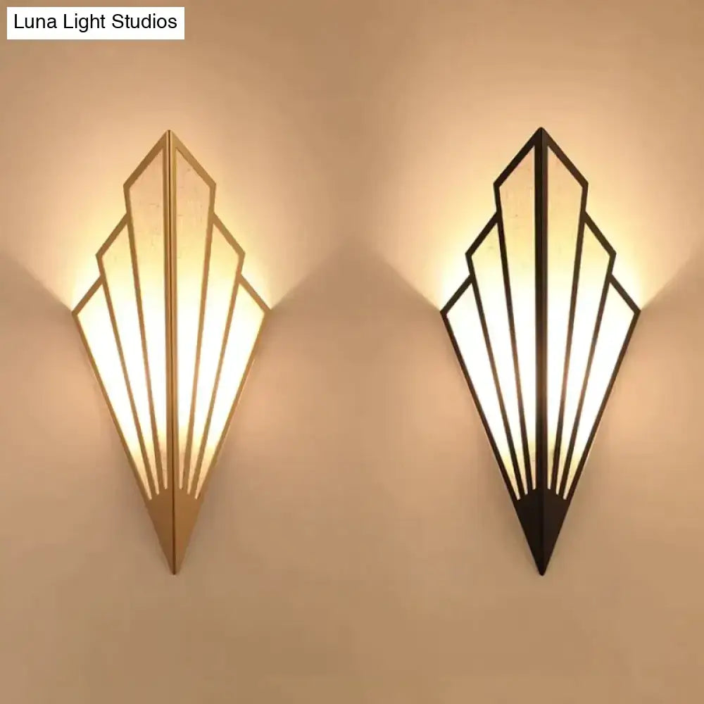 Art deco gold diamond shape modern wall light for bedroom