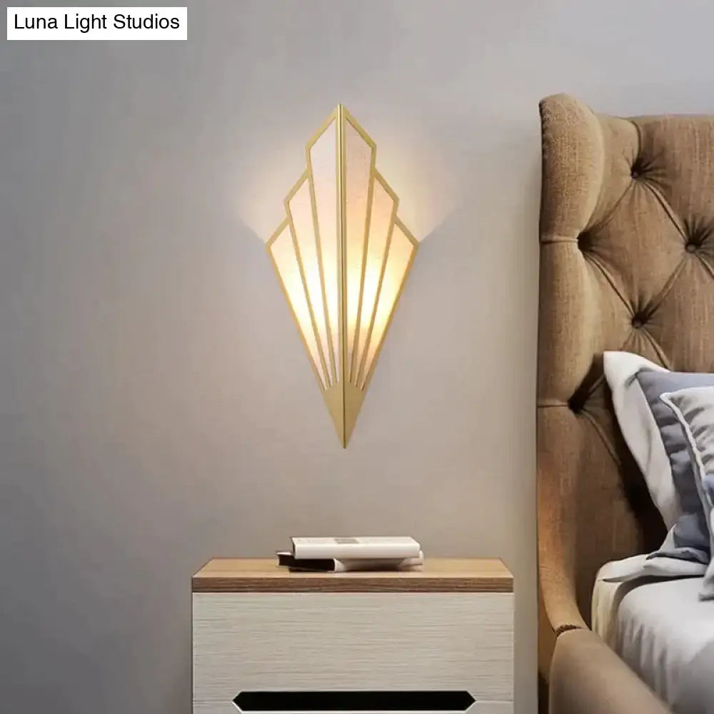 Art deco gold diamond shape modern wall light for bedroom