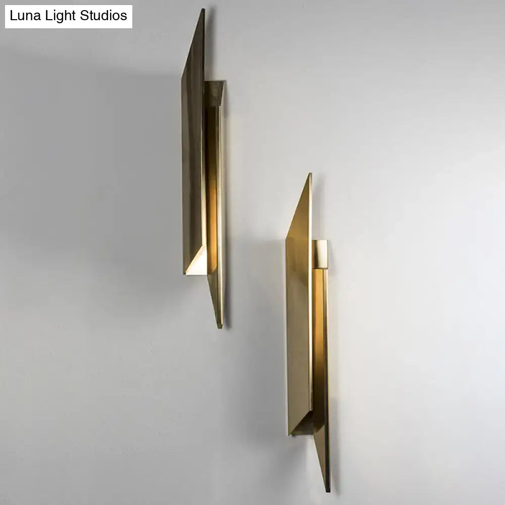 Art deco gold geometric wall lamp bedroom metallic sconce
