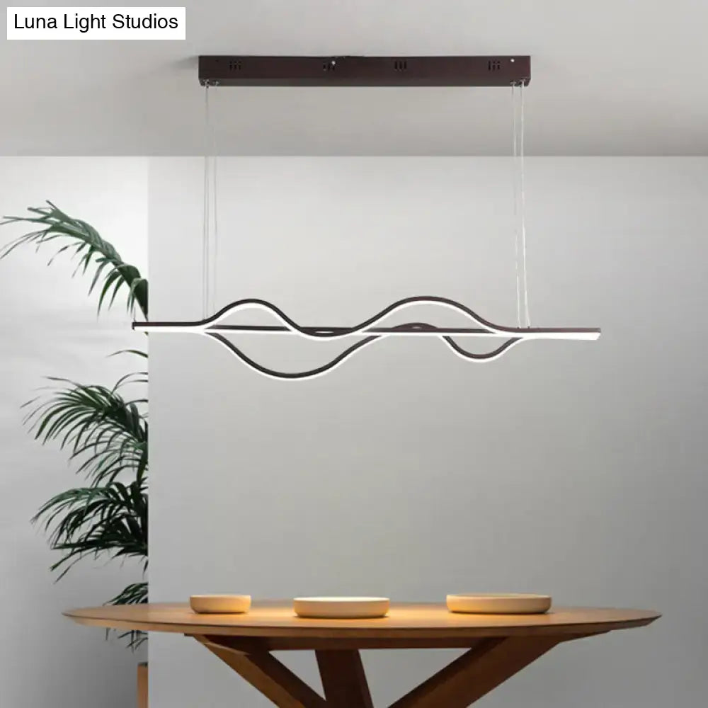 DecorBites™ Artistic Metal Dining Room LED Pendant Light Fixture with Flowing Shapes