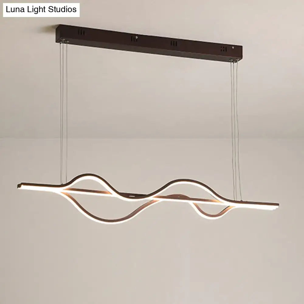 DecorBites™ Artistic Metal Dining Room LED Pendant Light Fixture with Flowing Shapes