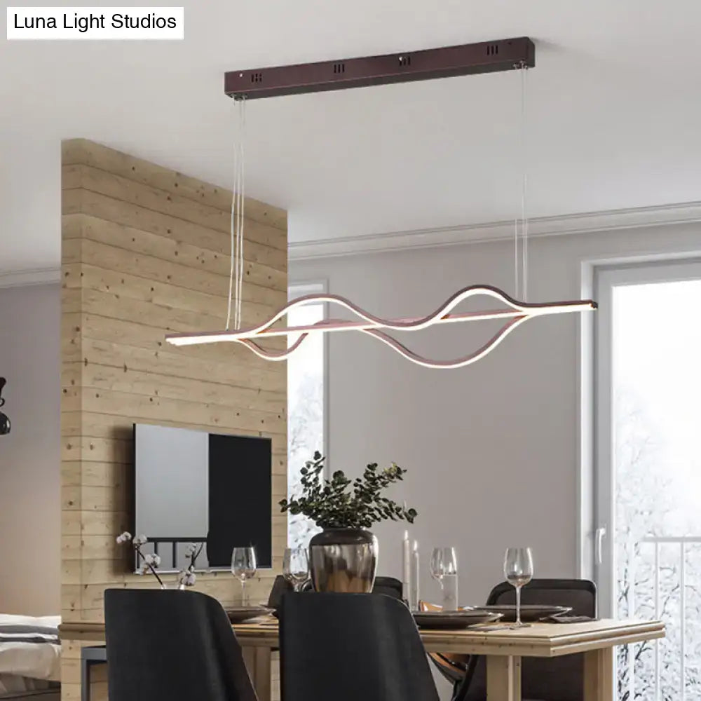 DecorBites™ Artistic Metal Dining Room LED Pendant Light Fixture with Flowing Shapes
