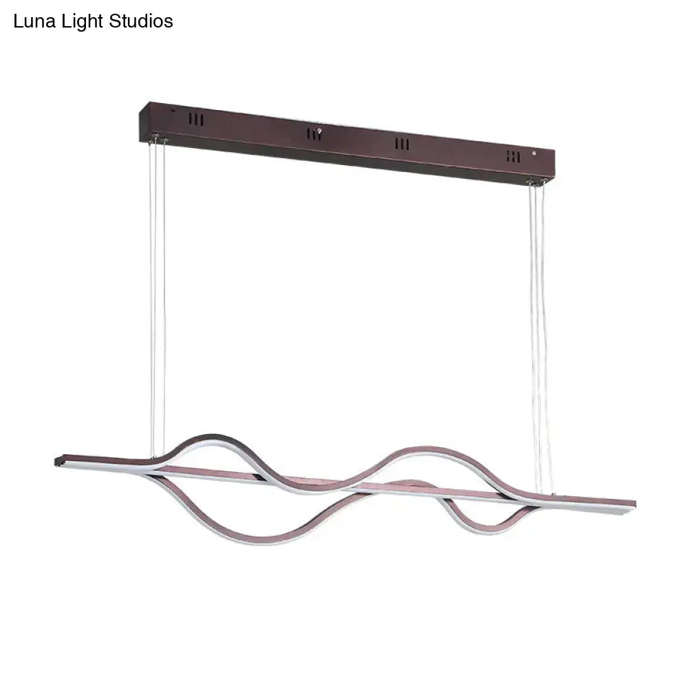 DecorBites™ Artistic Metal Dining Room LED Pendant Light Fixture with Flowing Shapes