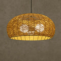 Asian rattan dome pendant light dining room e26 e27 bulb base