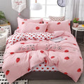 Astronaut cartoon lattice floral bedding set green & white bedroom