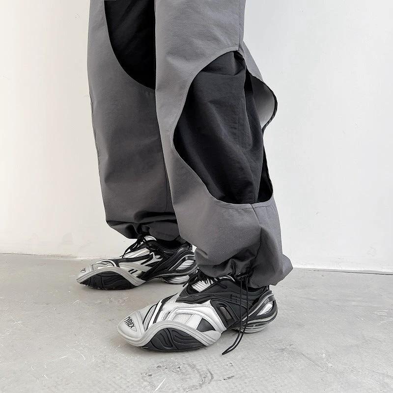 Design Sense Hollow Hole Patch Casual Pants Men