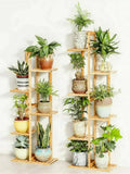 Modern bamboo plant stand 6-tier living room display shelf