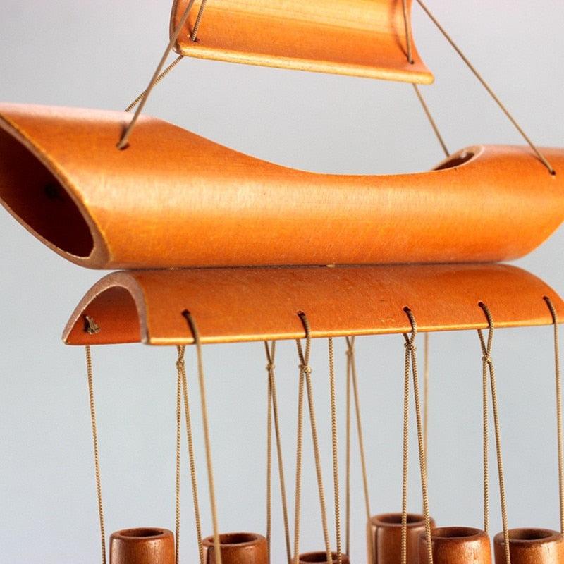 Bamboo Wind Chimes Pendant Balcony Outdoor Yard Garden Home Handmade Craft Wind Chimes With Rotating Hook Outdoor Decor Wind Chimes for Garden Patio Yard Home Antique Tubes Bell Handmade Wind Chime Wall Hanging Crafts Gift