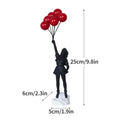 DecorBites™ Banksy Sculpture Collection: Flower Thrower & Balloon Girl Figurines for Home & Office