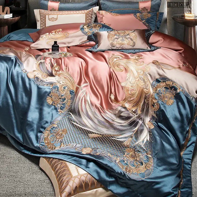 DecorBites™ 1500TC Egyptian Cotton Jacquard Bedding Set for Queen King Bed