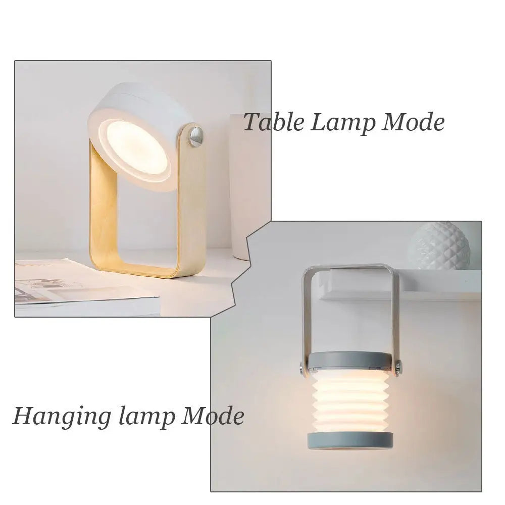 Minimalist white & wood led wall sconce lantern bedroom light