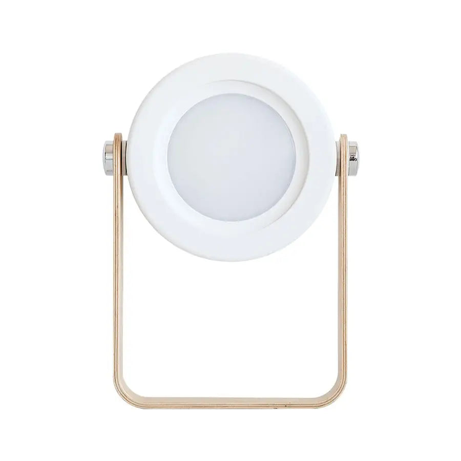 Minimalist white & wood led wall sconce lantern bedroom light