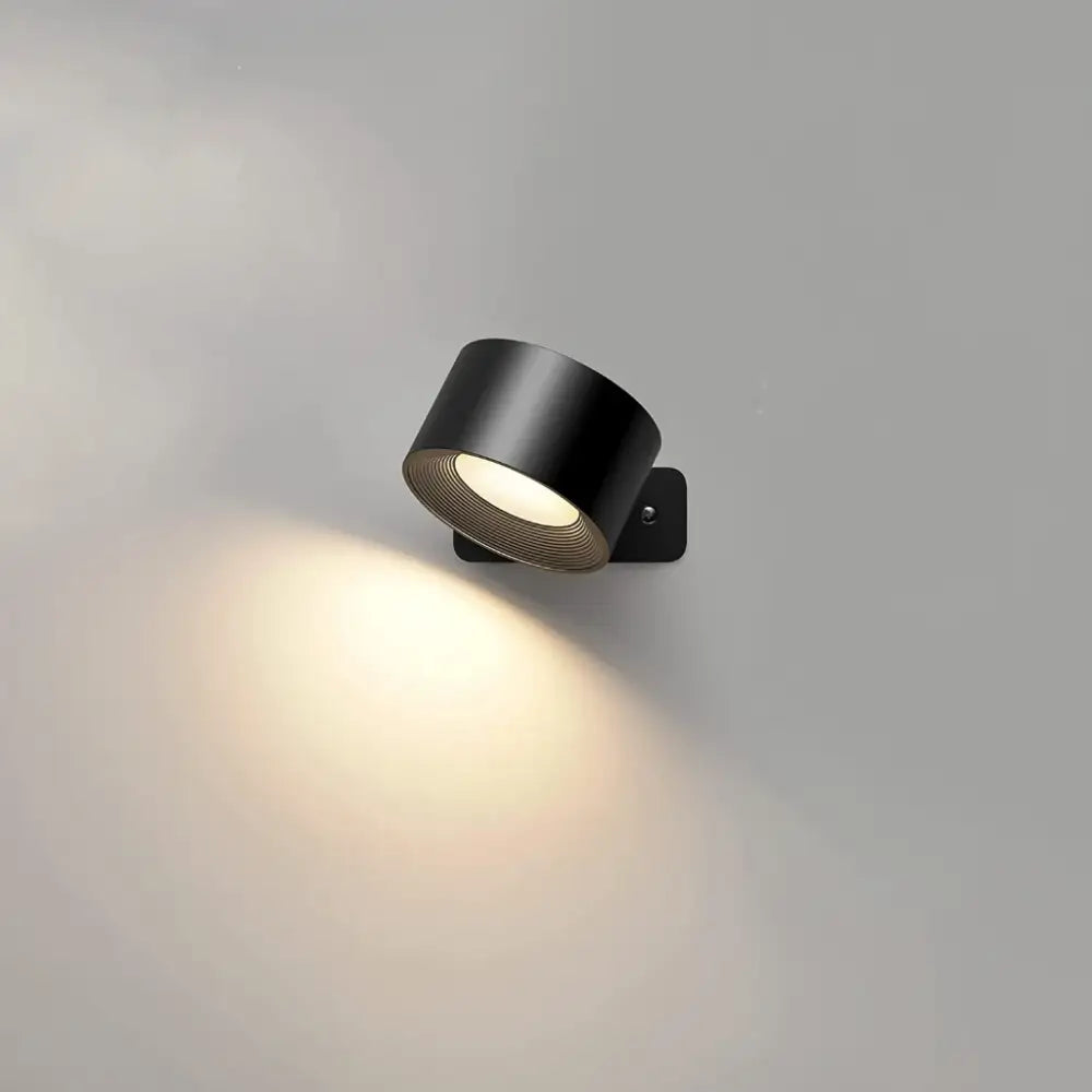 Modern black ribbed battery operated wall sconces bedroom spotlight