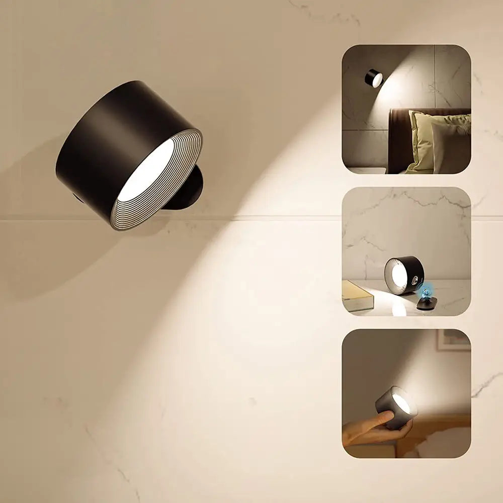 Modern black ribbed battery operated wall sconces bedroom spotlight
