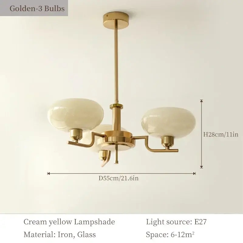 DecorBites™ Bauhaus Glass Pendant Chandelier for Bedroom Living Room Dining Ceiling Lamp